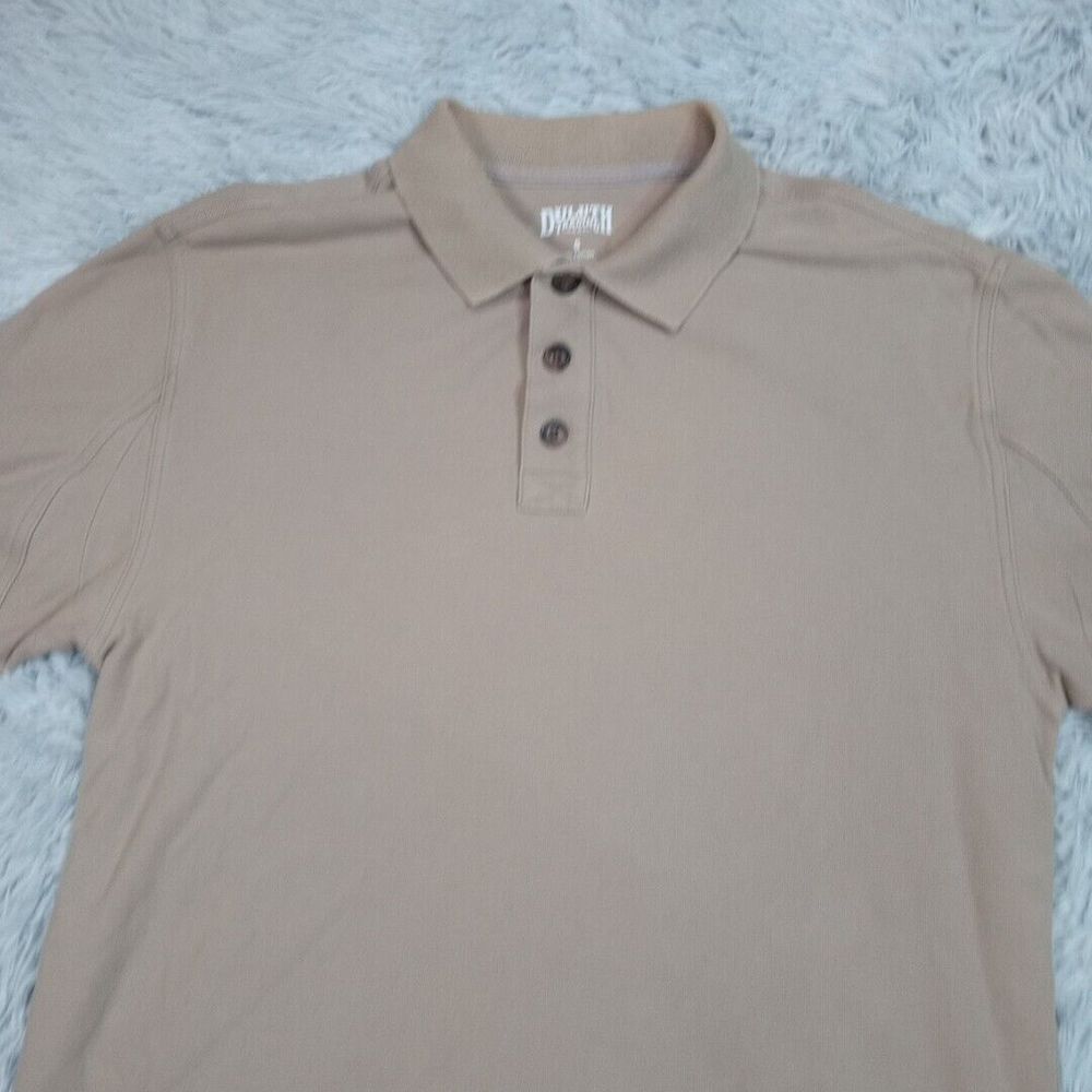 Duluth Trading Co. Shirt Mens S Beige Polo Golf Preppy Nerd Work Chore Casual - Picture 3 of 8